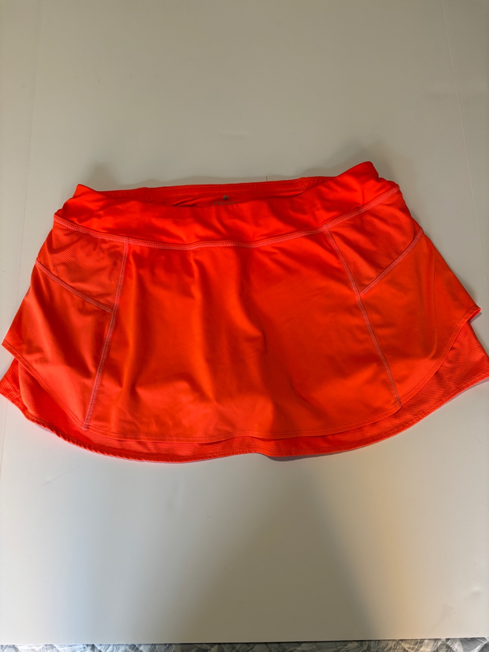 Athleta Neon Orange Layered Athletic Skort with Built-In Shorts - Large